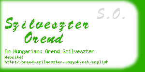 szilveszter orend business card